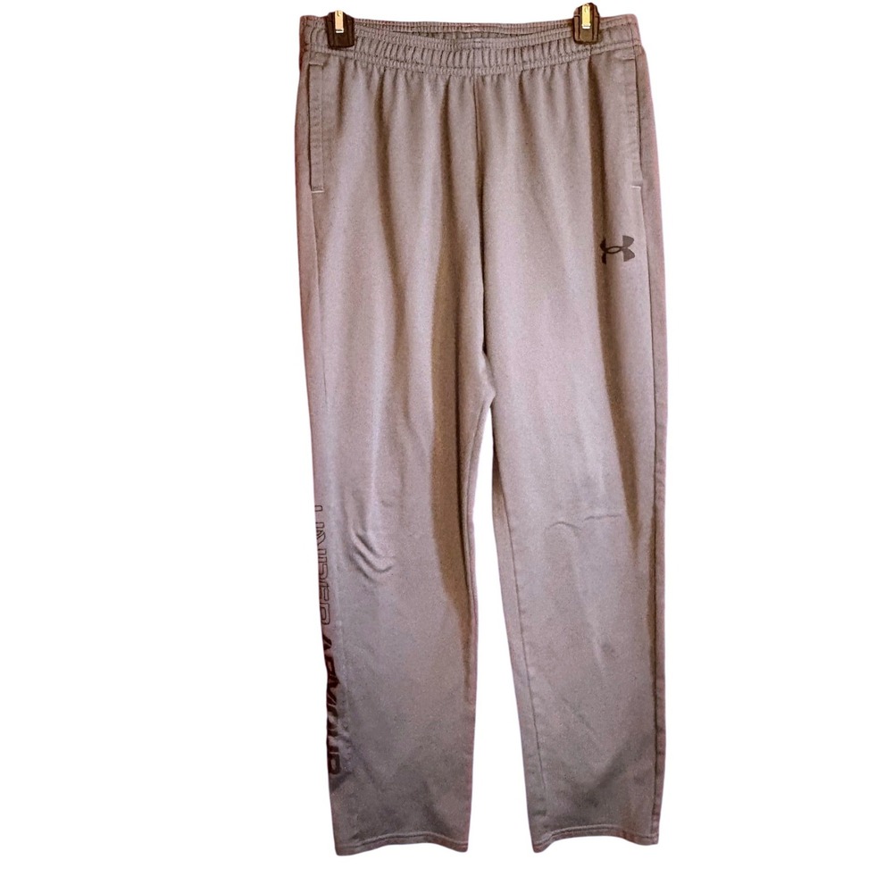 Under Armour Athletic Pants Kids YXL Sportswear Gray Good Loose Fleece Joggers